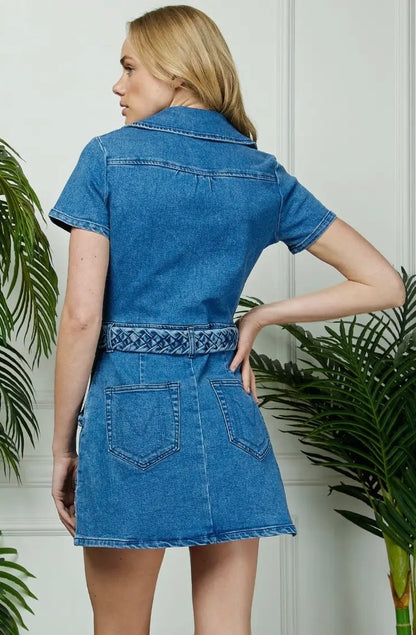 ZEPPELIN ZIP UP DENIM DRESS