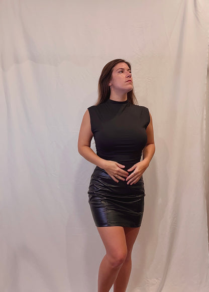 MUSIC CITY MINI VEGAN LEATHER SKIRT