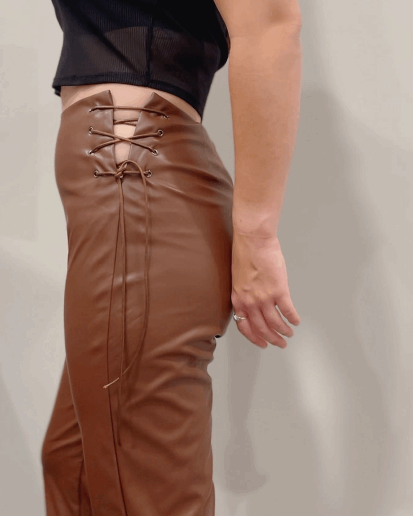 WILD COW FAUX LEATHER PANTS